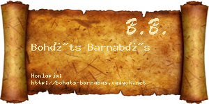 Boháts Barnabás névjegykártya